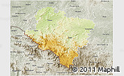 Physical 3D Map of Klatovy, semi-desaturated
