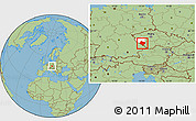 Savanna Style Location Map of Klatovy, highlighted parent region