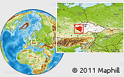 Physical Location Map of Plzeňský kraj, highlighted country, within the entire country