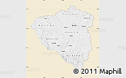 Classic Style Map of Plzeňský kraj, single color outside