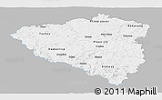 Gray Panoramic Map of Plzeňský kraj, single color outside