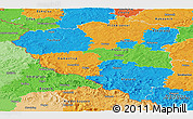 Political Panoramic Map of Plzeňský kraj