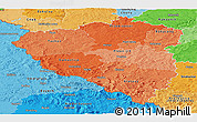 Political Shades Panoramic Map of Plzeňský kraj