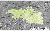 Physical 3D Map of Plzeň-jih, darken, desaturated