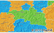 Political 3D Map of Plzeň-jih