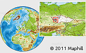 Physical Location Map of Plzeň-jih, highlighted country, highlighted parent region, within the entire country