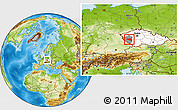 Physical Location Map of Plzeň-jih, highlighted country, highlighted parent region