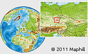 Physical Location Map of Plzeň-jih, highlighted parent region, within the entire country