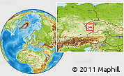 Physical Location Map of Plzeň-jih, highlighted parent region