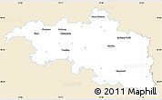 Classic Style Simple Map of Plzeň-jih, single color outside