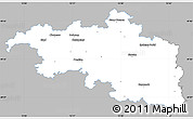 Gray Simple Map of Plzeň-jih, single color outside