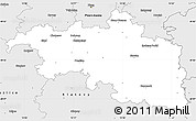 Silver Style Simple Map of Plzeň-jih