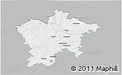 Gray 3D Map of Plzeň-sever, single color outside