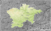 Physical 3D Map of Plzeň-sever, darken, desaturated