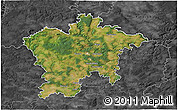 Satellite 3D Map of Plzeň-sever, darken, desaturated