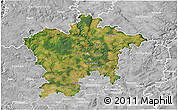Satellite 3D Map of Plzeň-sever, lighten, desaturated