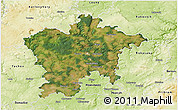 Satellite 3D Map of Plzeň-sever, physical outside