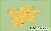 Savanna Style 3D Map of Plzeň-sever, single color outside