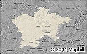 Shaded Relief 3D Map of Plzeň-sever, darken, desaturated