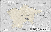 Shaded Relief 3D Map of Plzeň-sever, desaturated