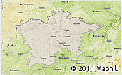 Shaded Relief 3D Map of Plzeň-sever, physical outside