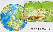 Physical Location Map of Plzeň-sever