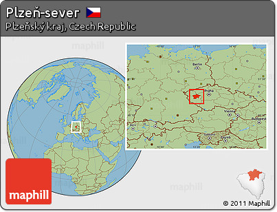 Savanna Style Location Map of Plzeň-sever