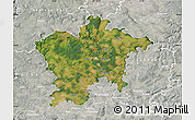 Satellite Map of Plzeň-sever, lighten, semi-desaturated