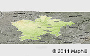 Physical Panoramic Map of Plzeň-sever, darken, semi-desaturated