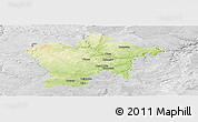 Physical Panoramic Map of Plzeň-sever, lighten, desaturated