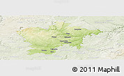 Physical Panoramic Map of Plzeň-sever, lighten