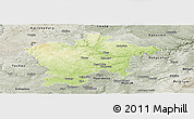 Physical Panoramic Map of Plzeň-sever, semi-desaturated