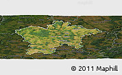 Satellite Panoramic Map of Plzeň-sever, darken