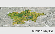 Satellite Panoramic Map of Plzeň-sever, lighten, semi-desaturated