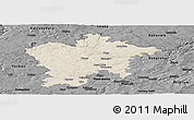 Shaded Relief Panoramic Map of Plzeň-sever, darken, desaturated