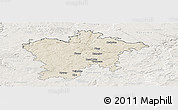 Shaded Relief Panoramic Map of Plzeň-sever, lighten