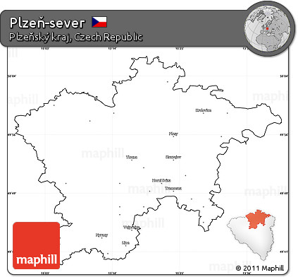 Blank Simple Map of Plzeň-sever, cropped outside