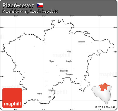 Blank Simple Map of Plzeň-sever, cropped outside