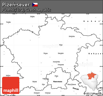 Blank Simple Map of Plzeň-sever