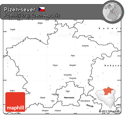 Blank Simple Map of Plzeň-sever