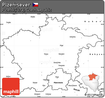 Blank Simple Map of Plzeň-sever