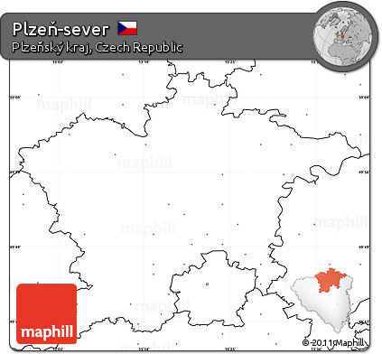 Blank Simple Map of Plzeň-sever, no labels