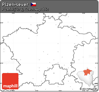 Blank Simple Map of Plzeň-sever, no labels