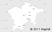 Silver Style Simple Map of Plzeň-sever, single color outside