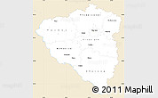 Classic Style Simple Map of Plzeňský kraj, single color outside