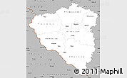 Gray Simple Map of Plzeňský kraj