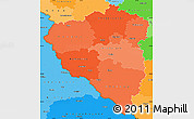 Political Shades Simple Map of Plzeňský kraj