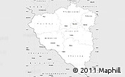 Silver Style Simple Map of Plzeňský kraj