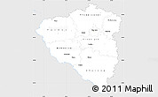 Silver Style Simple Map of Plzeňský kraj, single color outside