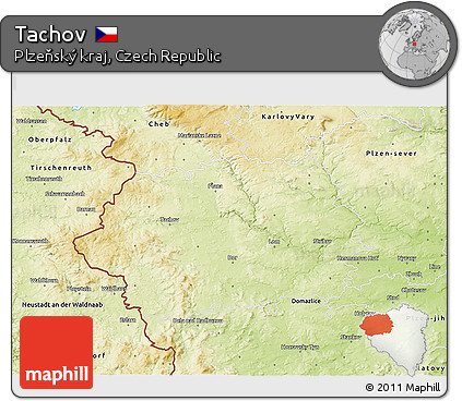 Physical 3D Map of Tachov